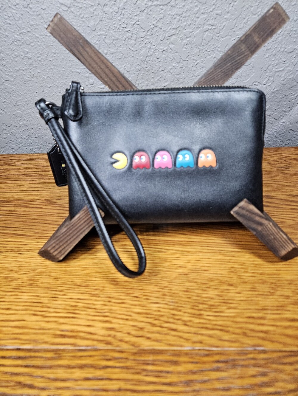 Coach X Pacman Corner Zip Leather Wristlet - Picture 2 of 10